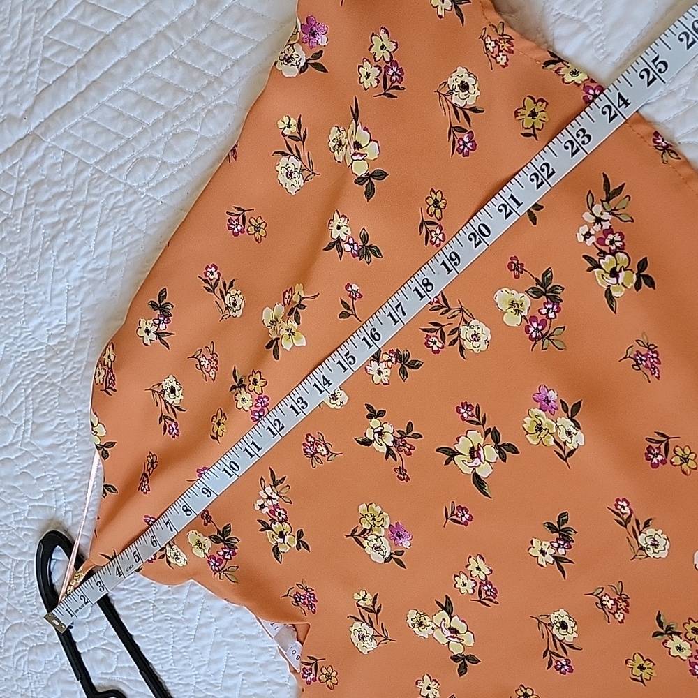 Socialite Womens V-neck Scalloped Floral Print Lightweight Camisole/Top Size XL - Picture 7 of 11